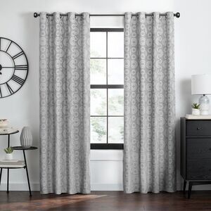Constellation Jacquard Groomet Window Curtain Panel, Grey, 52" x 84"